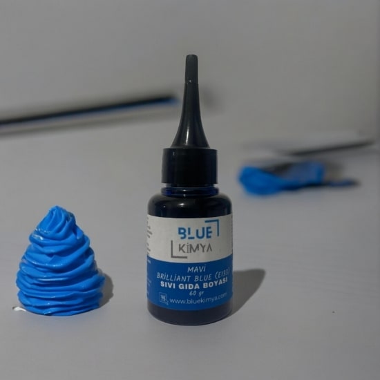 Mavi Sıvı Gıda Boyası Su bazlı Likit Brilliant Blue E133